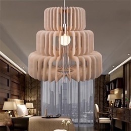 Vintage Three Layer Cake Wood Chandelier