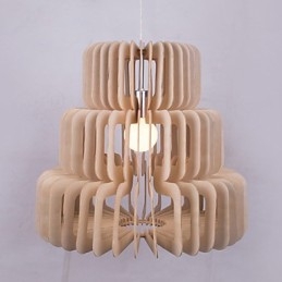 Vintage Three Layer Cake Wood Chandelier