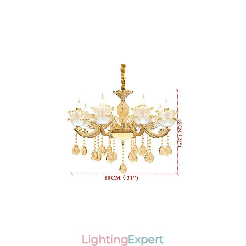 European Style Atmosphere Zinc Alloy Crystal Home Chandelier