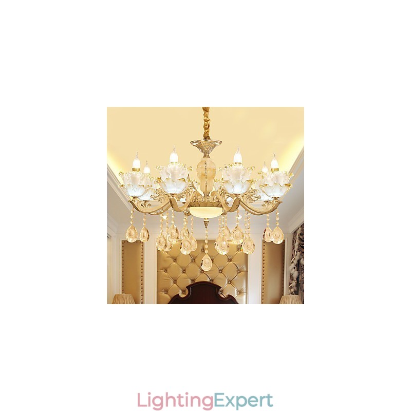 European Style Atmosphere Zinc Alloy Crystal Home Chandelier