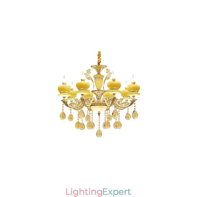 European Style Atmosphere Zinc Alloy Crystal Home Chandelier
