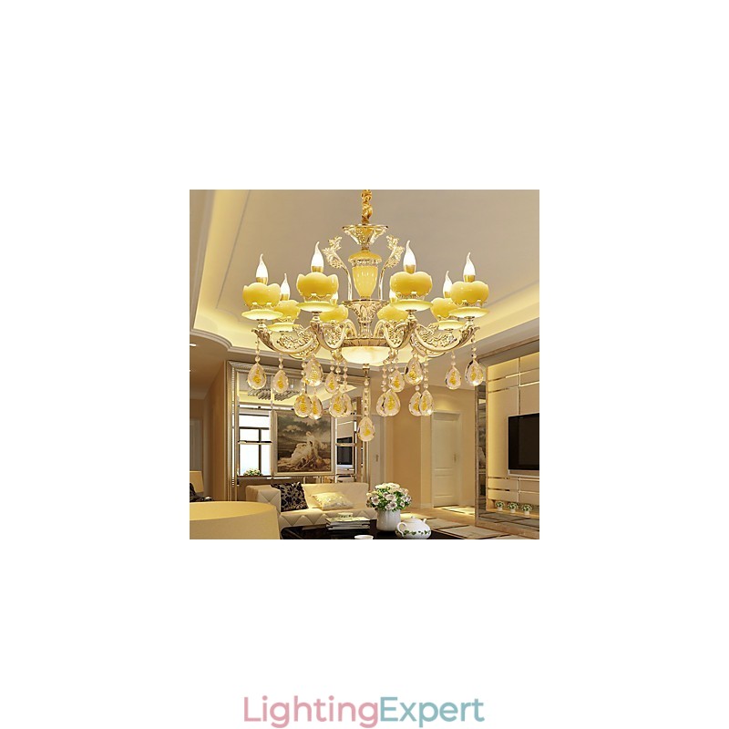 European Style Atmosphere Zinc Alloy Crystal Home Chandelier