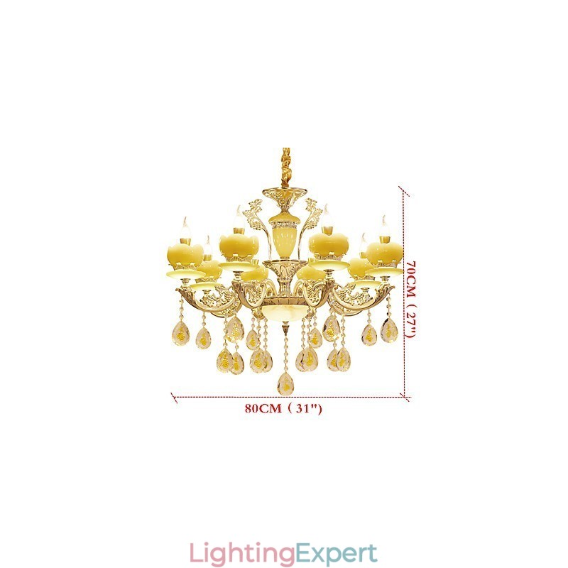 European Style Atmosphere Zinc Alloy Crystal Home Chandelier