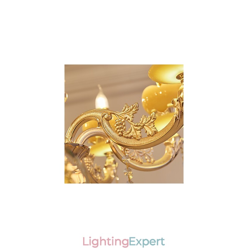 European Style Atmosphere Zinc Alloy Crystal Home Chandelier