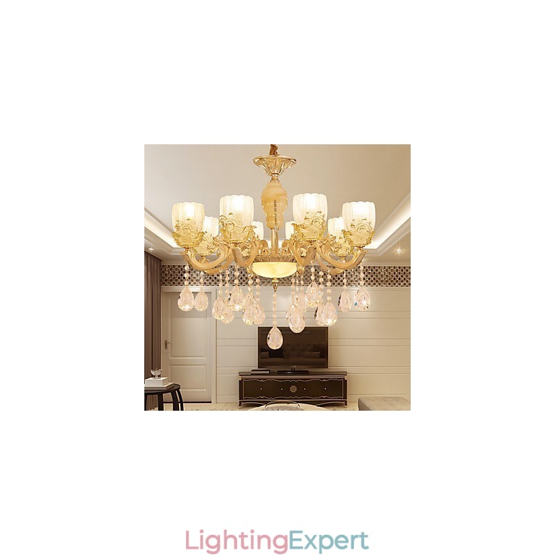European Style Atmosphere Zinc Alloy Crystal Home Chandelier