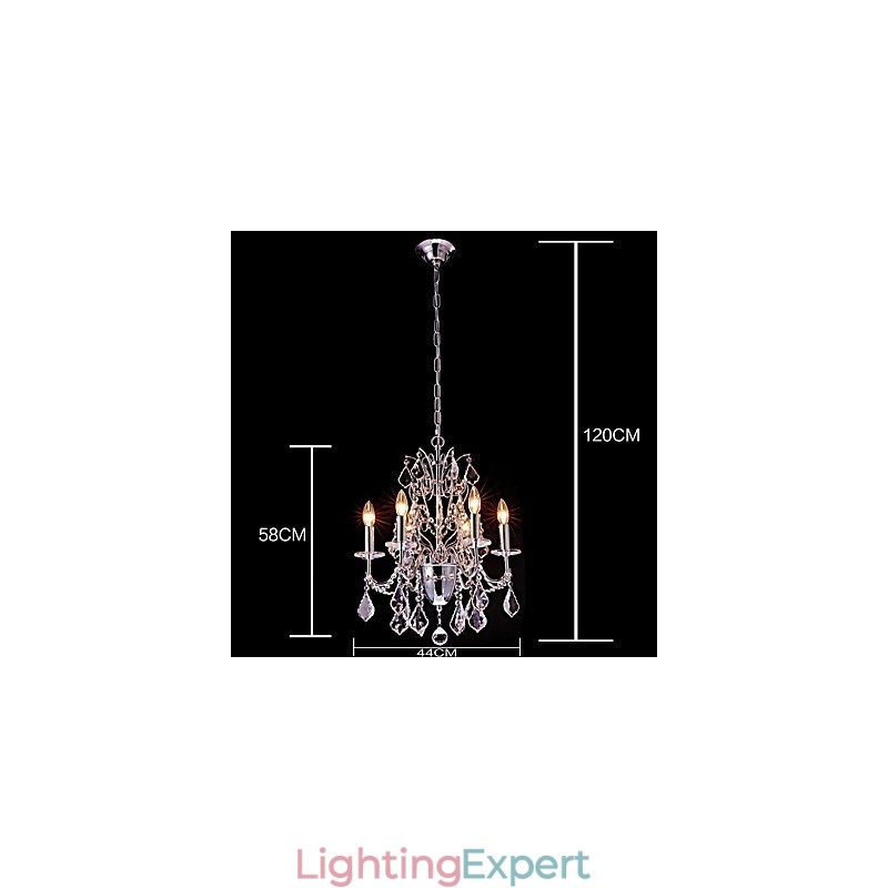 Modern Contemporary Traditional Classic Country Chrome Feature for Crystal Metal Chandelier