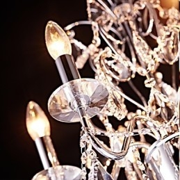 Modern Contemporary Traditional Classic Country Chrome Feature for Crystal Metal Chandelier