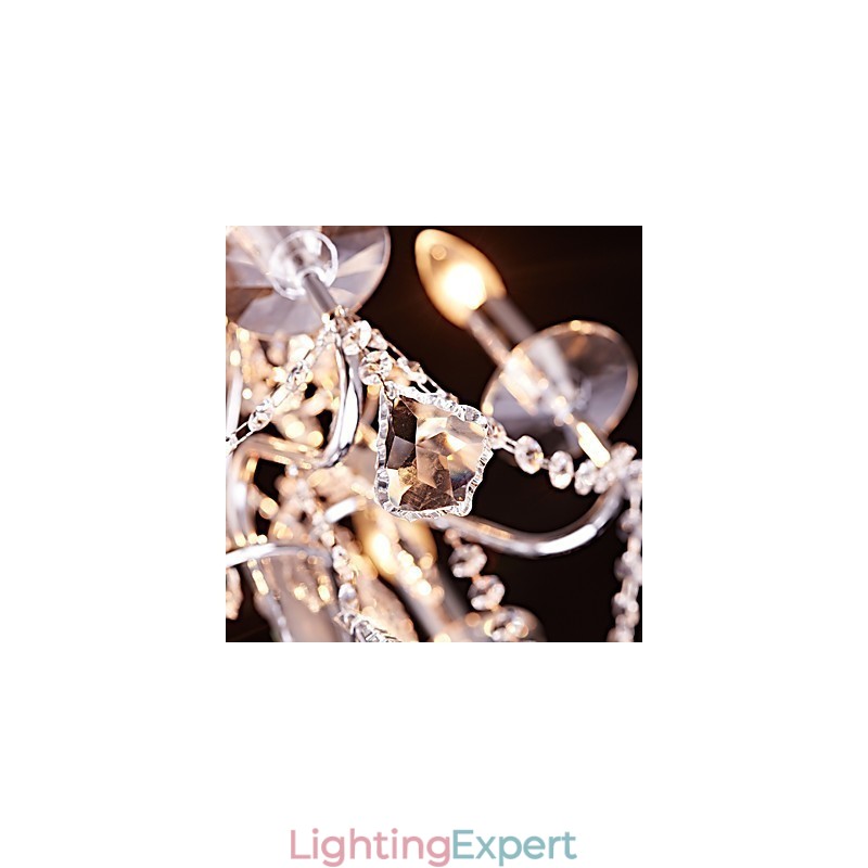 Modern Contemporary Traditional Classic Country Chrome Feature for Crystal Metal Chandelier