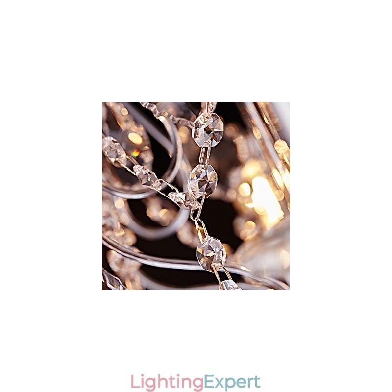 Modern Contemporary Traditional Classic Country Chrome Feature for Crystal Metal Chandelier