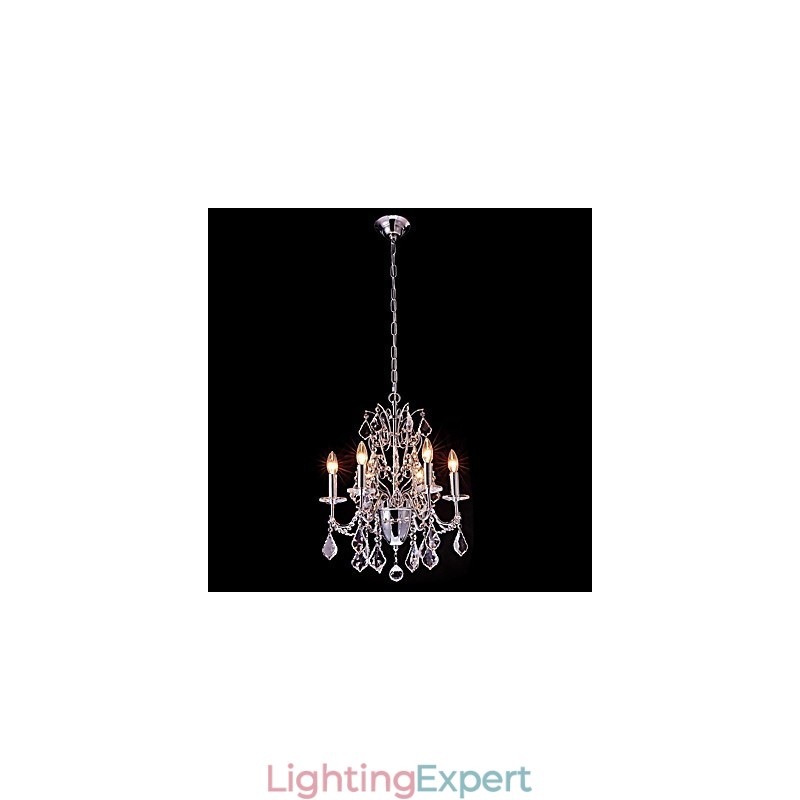 Modern Contemporary Traditional Classic Country Chrome Feature for Crystal Metal Chandelier