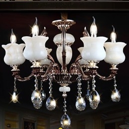 Jade Zinc Alloy Pendant lamp 6 Light Chandelier