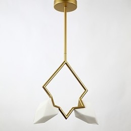 2 Light Post Modern Metal with Glass Peach Chandelier Lamp the Canteen Decorate Pendant Lamp