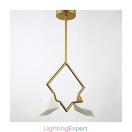 2 Light Post Modern Metal with Glass Peach Chandelier Lamp the Canteen Decorate Pendant Lamp