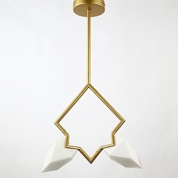 2 Light Post Modern Metal with Glass Peach Chandelier Lamp the Canteen Decorate Pendant Lamp