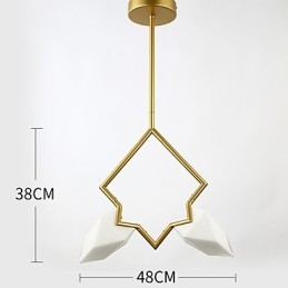 2 Light Post Modern Metal with Glass Peach Chandelier Lamp the Canteen Decorate Pendant Lamp