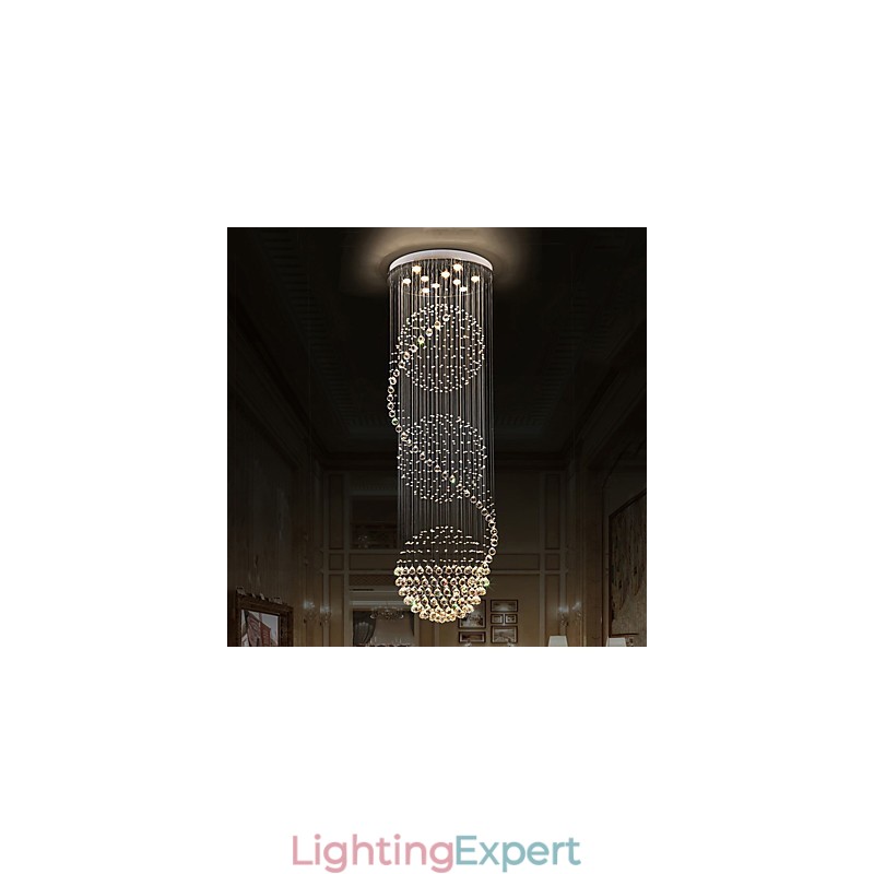 10 Light 2.5 Meter Length Long Drop Rain Drop Teardrop Modern Crystal Ceiling Chandelier Indoor Pendant Light