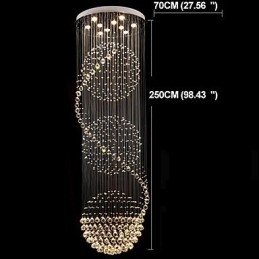 10 Light 2.5 Meter Length Long Drop Rain Drop Teardrop Modern Crystal Ceiling Chandelier Indoor Pendant Light