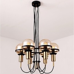 6 Light Personalized Chandelier with Glass Shade