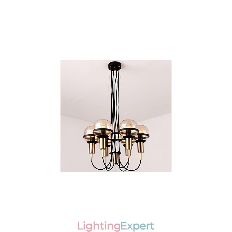 6 Light Personalized Chandelier with Glass Shade