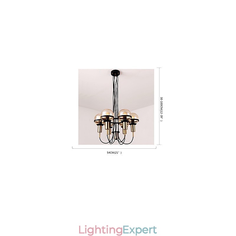 6 Light Personalized Chandelier with Glass Shade