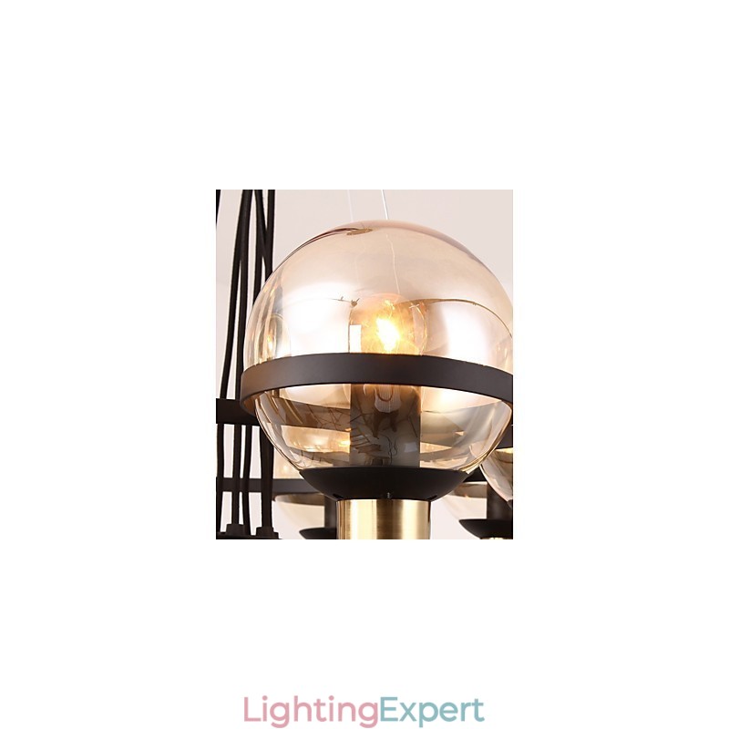 6 Light Personalized Chandelier with Glass Shade