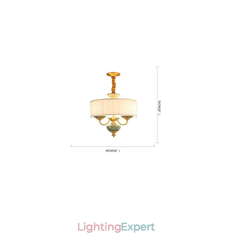 All Copper Chandelier Jade Decorative Chandelier
