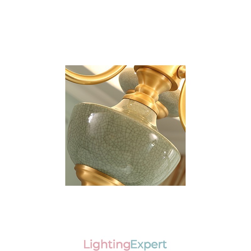 All Copper Chandelier Jade Decorative Chandelier