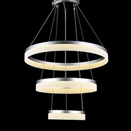 Round Chandelier Lights Lighting Modern Acrylic Lamps Luxurious Three Rings Ceiling Light Fixtures