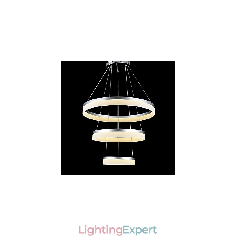 Round Chandelier Lights Lighting Modern Acrylic Lamps Luxurious Three Rings Ceiling Light Fixtures