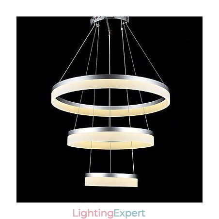 Round Chandelier Lights Lighting Modern Acrylic Lamps Luxurious Three Rings Ceiling Light Fixtures