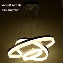Round Chandelier Lights Lighting Modern Acrylic Lamps Luxurious Three Rings Ceiling Light Fixtures