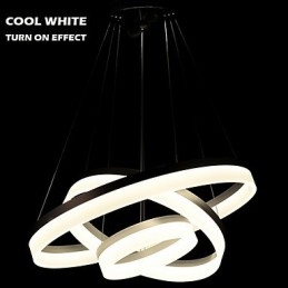 Round Chandelier Lights Lighting Modern Acrylic Lamps Luxurious Three Rings Ceiling Light Fixtures