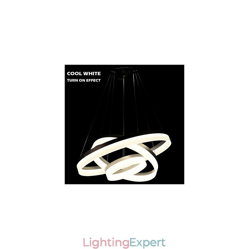 Round Chandelier Lights Lighting Modern Acrylic Lamps Luxurious Three Rings Ceiling Light Fixtures