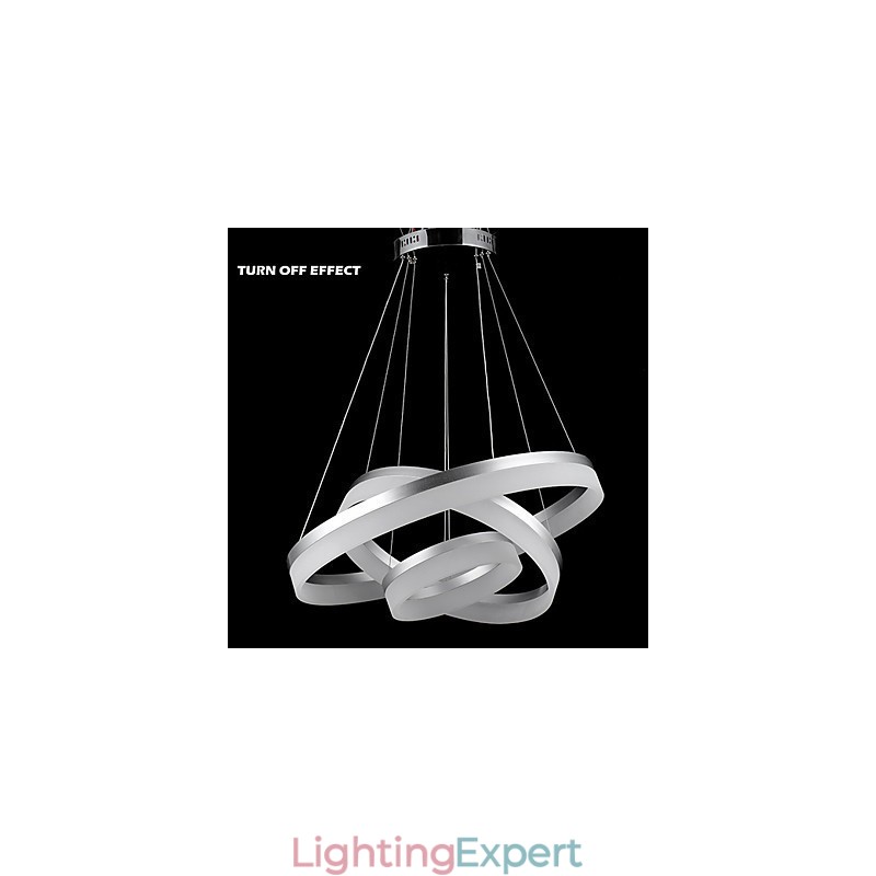 Round Chandelier Lights Lighting Modern Acrylic Lamps Luxurious Three Rings Ceiling Light Fixtures