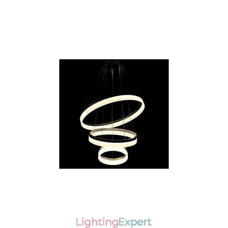Round Chandelier Lights Lighting Modern Acrylic Lamps Luxurious Three Rings Ceiling Light Fixtures