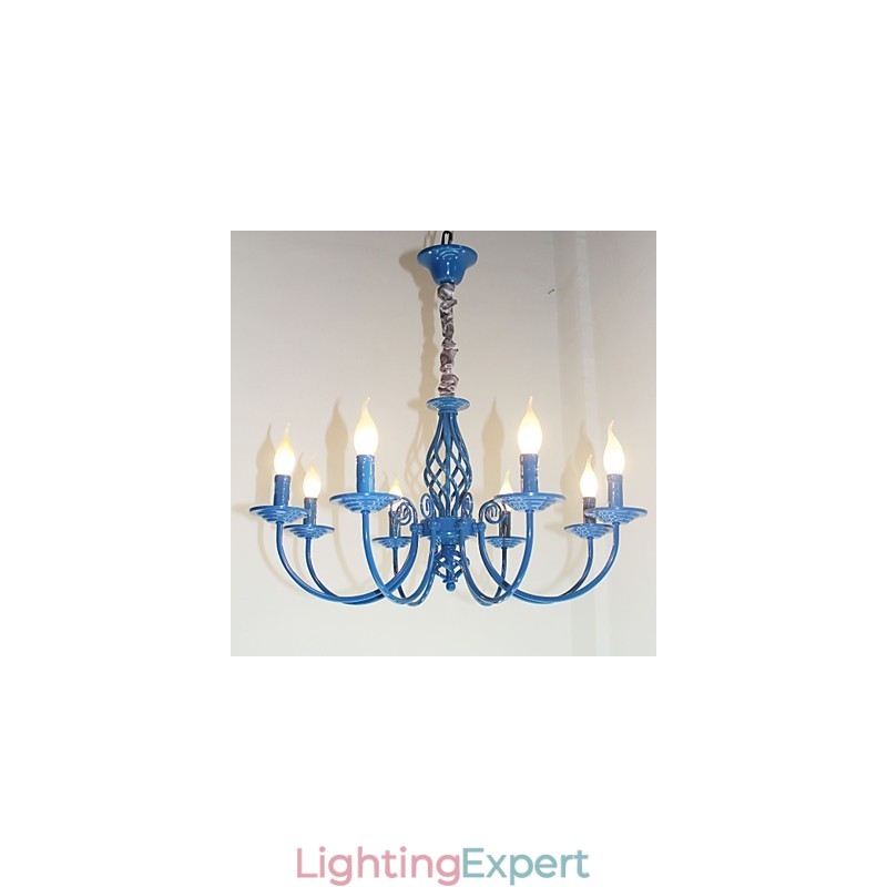 European Simple Iron Lamp Candle Lamp 8 Chandelier