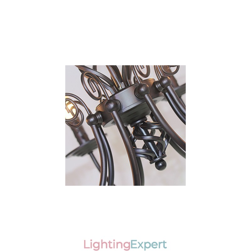 European Simple Iron Lamp Candle Lamp 8 Chandelier