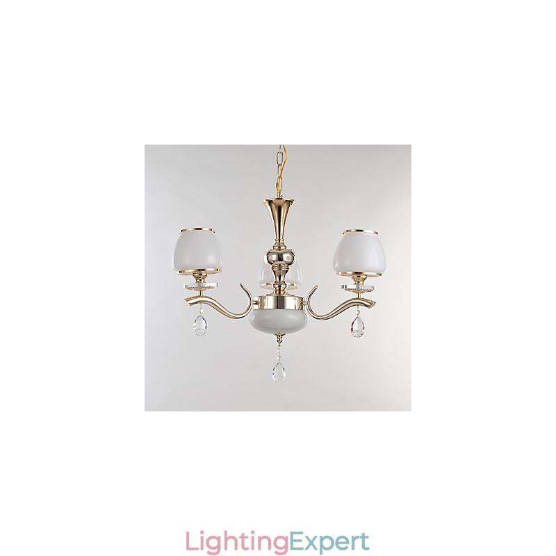 Modern Contemporary Electroplated Feature for Crystal Metal Chandelier