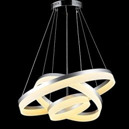 Round Chandelier Lights Lighting Modern Acrylic Lamps Luxurious Three Rings Ceiling Light Fixtures