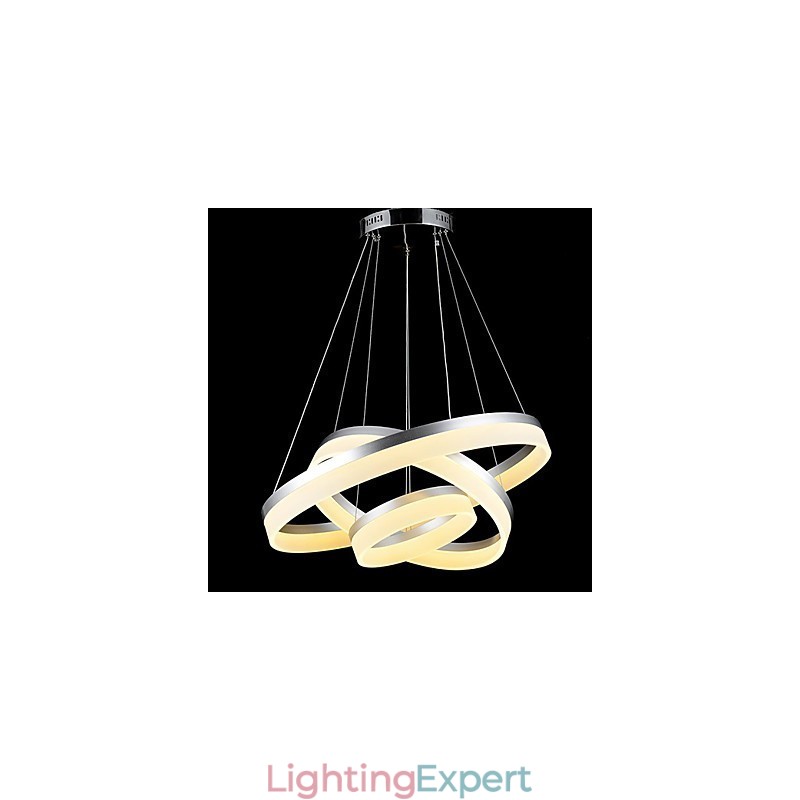 Round Chandelier Lights Lighting Modern Acrylic Lamps Luxurious Three Rings Ceiling Light Fixtures