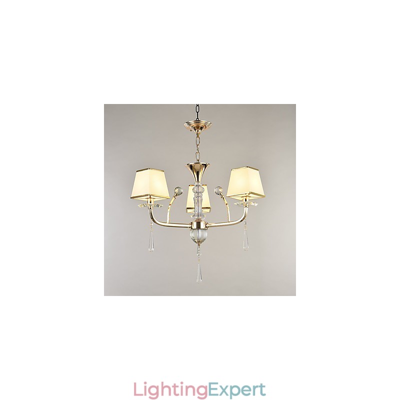 Modern Contemporary Electroplated Feature for Crystal Metal Chandelier