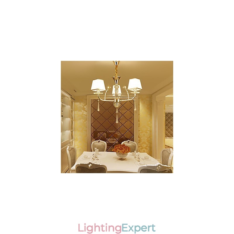 Modern Contemporary Electroplated Feature for Crystal Metal Chandelier