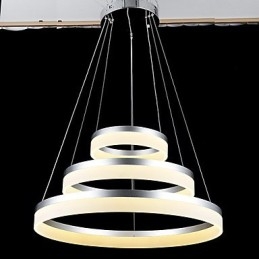 Round Chandelier Lights Lighting Modern Acrylic Lamps Luxurious Three Rings Ceiling Light Fixtures