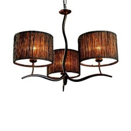 3 Light Traditional Classic Chandelier with Simple Fabric Drum Shade