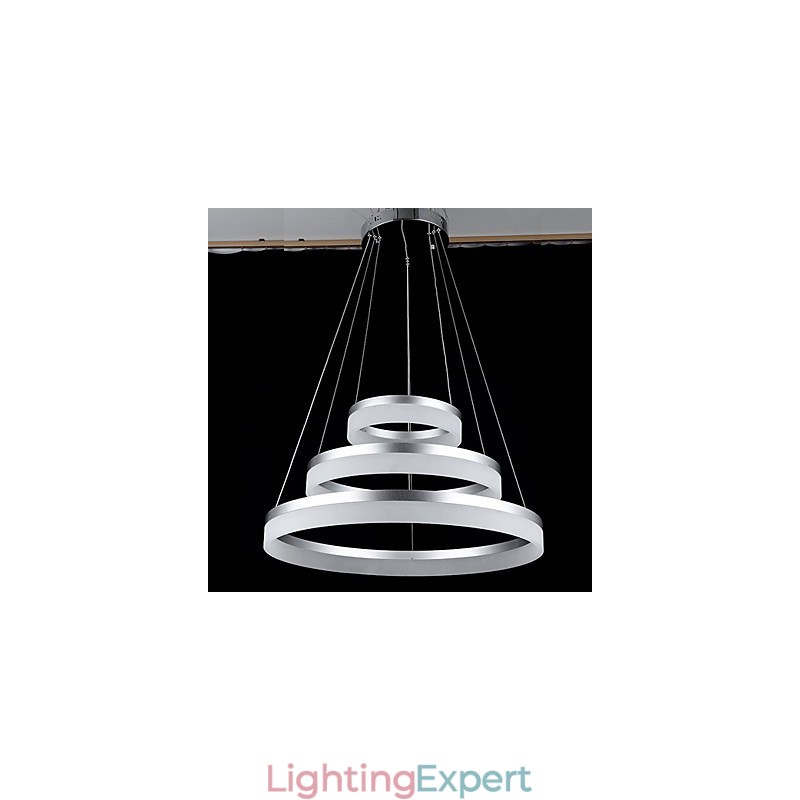Round Chandelier Lights Lighting Modern Acrylic Lamps Luxurious Three Rings Ceiling Light Fixtures