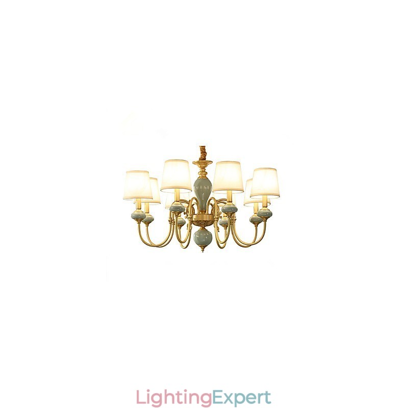 Chandelier Traditional Classic Country Brass Feature for Mini Style Metal 8 Bulbs