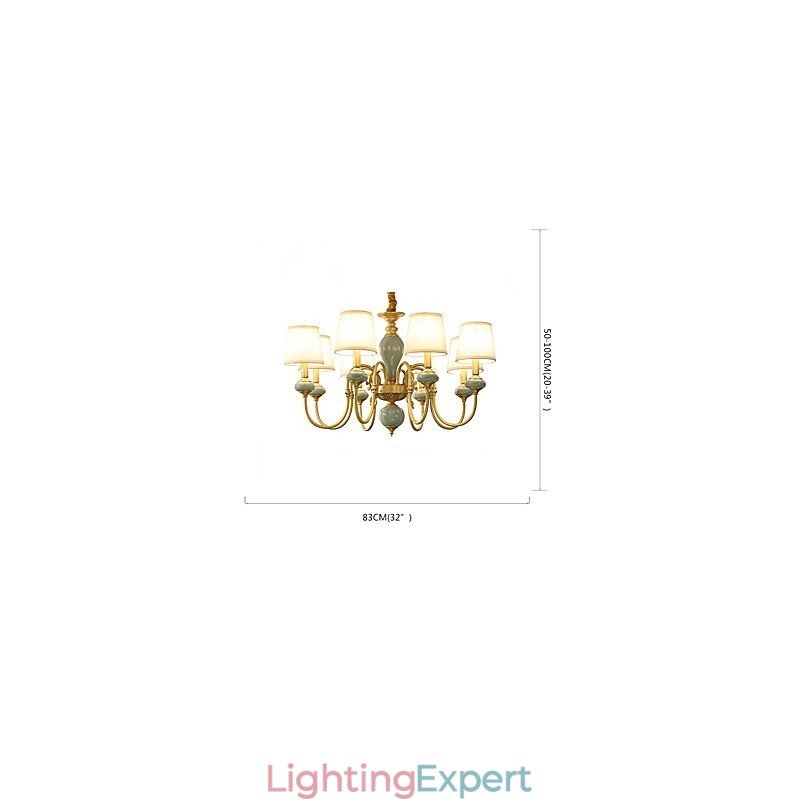 Chandelier Traditional Classic Country Brass Feature for Mini Style Metal 8 Bulbs