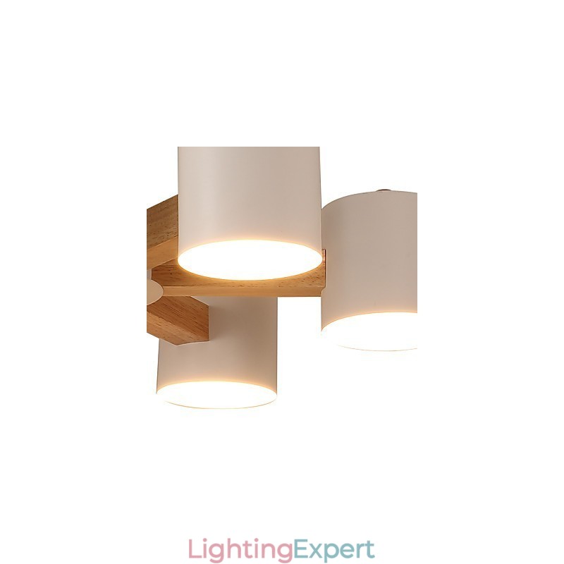 6 Lights Chandelier Modern Contemporary Traditional Classic Vintage Country Wood Feature for Wood
