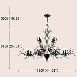 12 Lights Crystal Chandelier Modern Contemporary Traditional Classic Vintage Retro Country Painting Feature