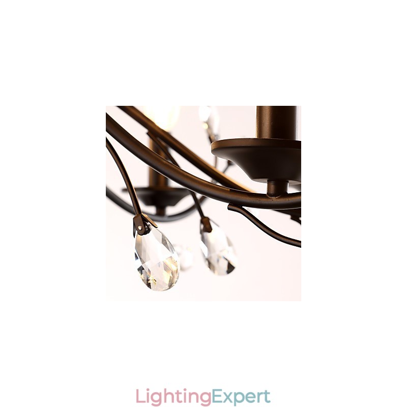 12 Lights Crystal Chandelier Modern Contemporary Traditional Classic Vintage Retro Country Painting Feature